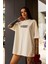 AYDOGANTICARET44 Unisex Bisiklet Yaka Baskılı Oversize T-Shirt - Beyaz 3