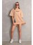 AYDOGANTICARET44 Unisex Bisiklet Yaka Baskılı Oversize T-Shirt - Bej 4