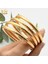 B-34-4pcs Kadınlar Için Düğün Dubai Altın Bilezik Takı Tasarımcısı Altın Kaplama Bakır Bilezikler - Basit Tasarım 24K Hint Bilezikler (Yurt Dışından) 3