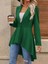 AYDOGANTICARET44 Kadın Uzun Kollu Yakalı Önden Düğmeli Uzun Atlas Blazer Ceket 5