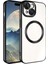 Apple iPhone 15 Plus Uyumlu Magsafe Wireless Şarj Özellikli Vrdr Setro Silikon-Siyah 1