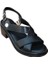 D25YS-2560-LX Kadın Deri 5 cm Kalın Topuklu Comfort Sandalet Beyaz 1
