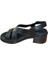 D25YS-2560-LX Kadın Deri 5 cm Kalın Topuklu Comfort Sandalet Beyaz 4