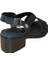D25YS-2560-LX Kadın Deri 5 cm Kalın Topuklu Comfort Sandalet Beyaz 5