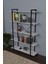 Metal Kitaplık Dekoratif Raf Taşan Kitaplık 180 cm 1