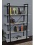 Metal Kitaplık Dekoratif Raf Taşan Kitaplık 180 cm 2