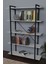 Metal Kitaplık Dekoratif Raf Taşan Kitaplık 180 cm 3