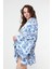 Naomi Mavi Çiçek Desen Kimono 4