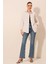 Krem Düz Oversize Uzun Basic Gömlek 3900 2