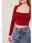 AYDOGANTICARET44 Kare Yaka Basic Bordo Bluz 2