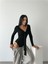 AYDOGANTICARET44 Sandy Bodysuit Önden Bağlama Detaylı - Siyah 2