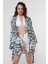 Naomi Siyah Geometrik Desen Kimono 3