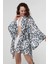 Naomi Siyah Geometrik Desen Kimono 4