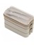 Home 1260 ml 3 Katlı 6 Bölmeli Bpa'sız Pp Plastik Sefer Taşıma ve Beslenme Çantası, Kilitli Bento Lunch Box, Mikrodalgaya Uygun, Çatal ve Kaşık Dahil (Krem) 1