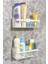 Yapışkanlı Banyo Rafı 2'li Banyo Düzenleyici Duş Rafı Kanca Askılı Organizer Şampuanlık Plastik 1