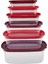 7.6 Litre -Red Velved 6'lı Saklama Kabı Seti - Sebze Saklama Seti - Bakliyat Saklama Kabı - Mutfak Düzenleyici - Buzdolabı Organizeri 3
