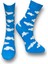 2'Li Bulutlu Mavi Ve Kelebekli Esnek Nem Alabilen Pamuklu Spor Soket Çoraplar 2