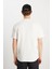 Erkek Beyaz Relaxed Fit Dokulu Basic T-Shirt - W2510718104 4
