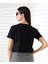 Kadın Kalp Dantel Detaylı Taşlı Crop T-Shirt 5