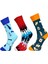 3'Lü Mavi Aksesuar, Kırmızı Dalga Ve Yeşil Figür Tasarımlı Esnek Nem Alabilen Pamuklu Spor Soket Çoraplar 1