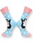 3'Lü Kış Temalı Penguen Tasarımlı Esnek Nem Alabilen Pamuklu Spor Soket Çoraplar 4