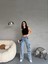 Kadın Yüksek Bel Özel Tasarım Cepli Straight Fit kargo jean 5