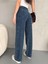 Kadın Mavi Punch Detaylı Özel Tasarım Wide Leg Jean Pantolon 2
