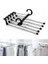 Home 2 Katlı Katlanabilir 5'li Pantolon Askısı,pantolon,kravat,etek Için Organizer Askı (Siyah) 2