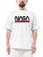 Nasa Red Blue Oversize Beyaz Tişört 1