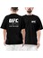 Ufc Fight For Yours Limited Edition Kapşonlu Sweathsirt Ön Arka Baskılı Siyah Oversize Tişört 1