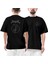 Pentagram Bir Ön Arka Baskılı Siyah Oversize Tişört 1