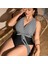 Tek Parça Mayo Siyah Çizgili Artı Boyutlu Mayo Bikini (Yurt Dışından) 1