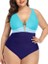 Plus Size Tek Parçalı Mayo V Yaka Mayo (Yurt Dışından) 1