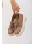 Loafer Kadın Süet Koyu Kahverengi Tokalı Günlük Ayakkabı 2