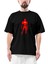 Flash Grunge Oversize Siyah Tişört 1