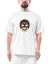 Skull Helmet Oversize Beyaz Tişört 1