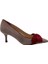 Hakiki Deri Capucıno-Kırmızı Ayakkabı Stiletto 9841 83 1