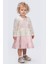 Nakış Yelekli Uzun Kollu Kız Çocuk Keten Elbise - Pembe 3