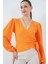 0441 Anvelop Örme Bluz - Turuncu 1
