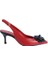 Hakiki Deri Kırmızı-Sıyah Ayakkabı Stiletto 9841 92 V1 1