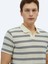 Lacivert Çizgili Polo Yaka Pamuk Karışımlı T-Shirt 3