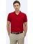 Kırmızı Polo Yaka Düz Örgü Triko 1