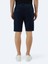 Lacivert Düz Dokuma Slim Fit Casual Pamuk Karışımlı Bermuda 4