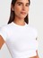 31810 Bisiklet Yaka Crop T-Shirt-Bej 3