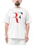 Roger Federer Colored Logo Oversize Beyaz Tişört 1