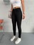 Kadın Siyah Yüksel Bel Bilek Boy Dar Paça Skinny Esnek Likralı Pantalon 2