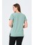 Giyim Oversize V Yaka Kısa Kollu Tişört Çağla Yeşili 5