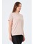 Giyim Oversize Bisiklet Yaka Kısa Kollu Tişört Bej 1