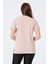 Giyim Oversize Bisiklet Yaka Kısa Kollu Tişört Bej 5