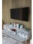 Modern Beyaz 3 Kapaklı Tv Ünitesi 140 Cm Geniş Depolama Alanı, Salon, Fonksiyonel Tv Sehpası 4